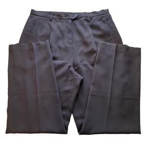 Nygard Collection Womens Dress Pants Size 14 Brown Pleated Straight Leg Trousers